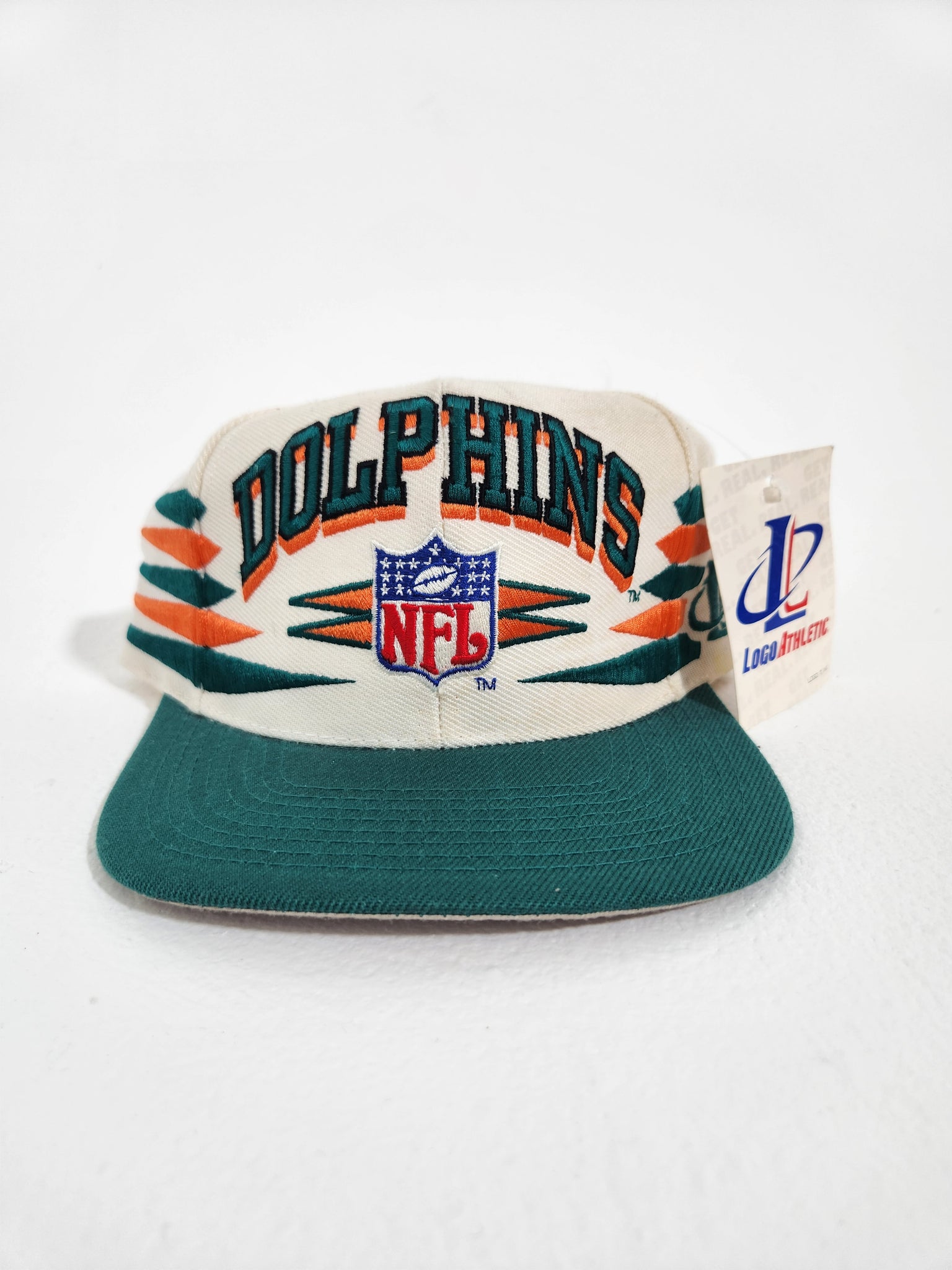 Vintage 1990s NFL Miami Dolphins Logo Athletics Diamond Cut Snapback H