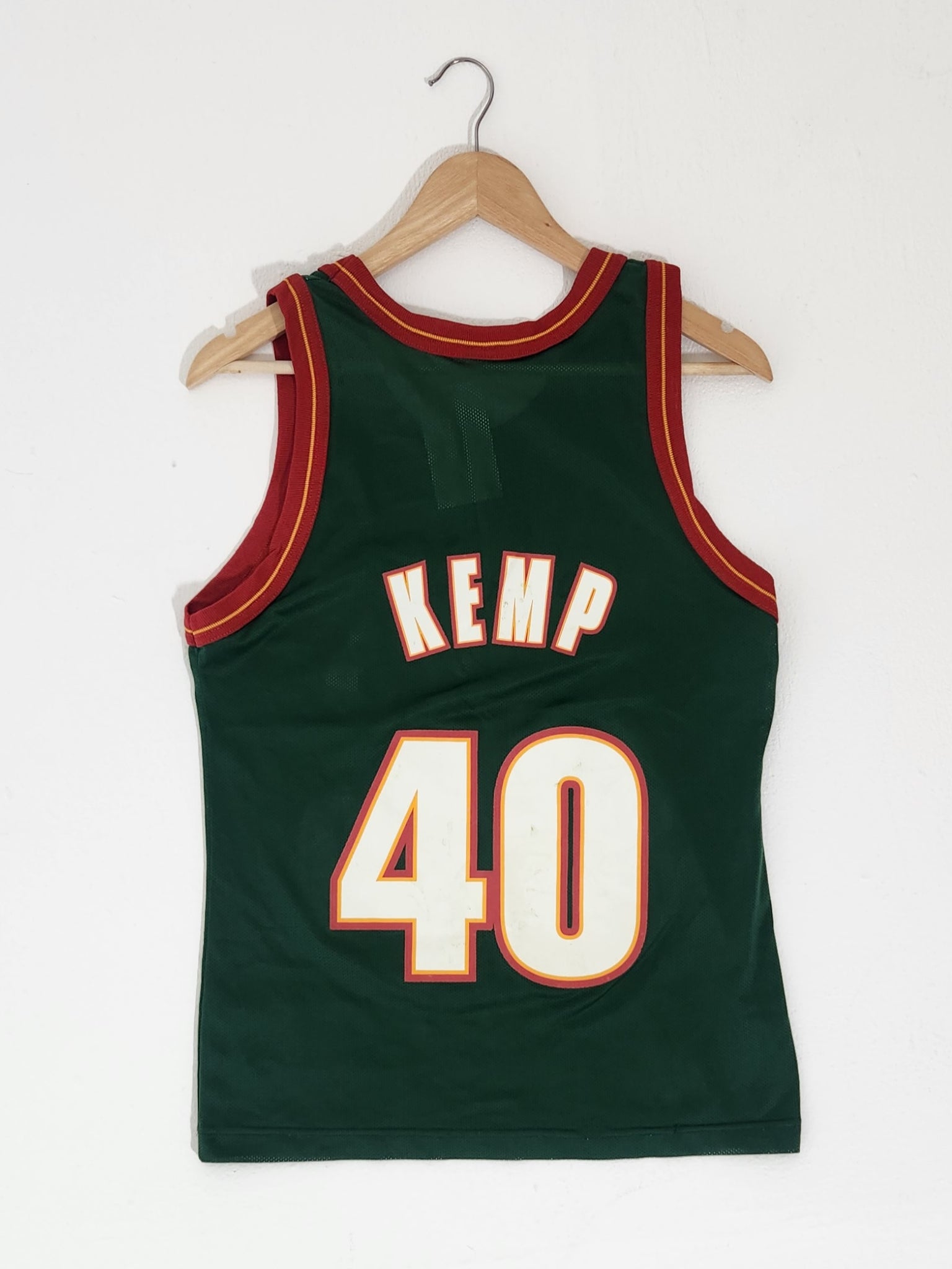 ❁♛ new men Seattle Supersonics 40 Shawn Kemp sonics embroidery basketball jerseys  jersey retro black green