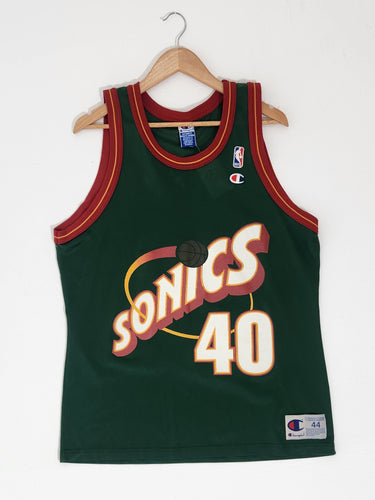 Vintage 1990's Champion NBA Seattle SuperSonics Shawn Kemp #40 Jersey Sz. 44