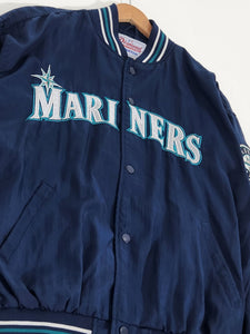 Vintage 1990s MLB Seattle Mariners Leather Varsity Jacket Sz. XL