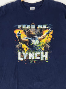 "Feed Me" Marshawn Lynch Graphic T-Shirt Sz. XL
