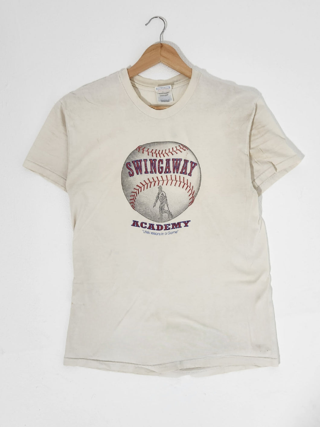 Vintage  1990's Swing Away Academy Baseball T-Shirt Sz. M