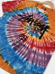 Tie Dye Stussy World Tour T-Shirt Sz. L