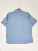 Y2k Raw Blue Graphic Button Up Shirt Sz. XL NWT