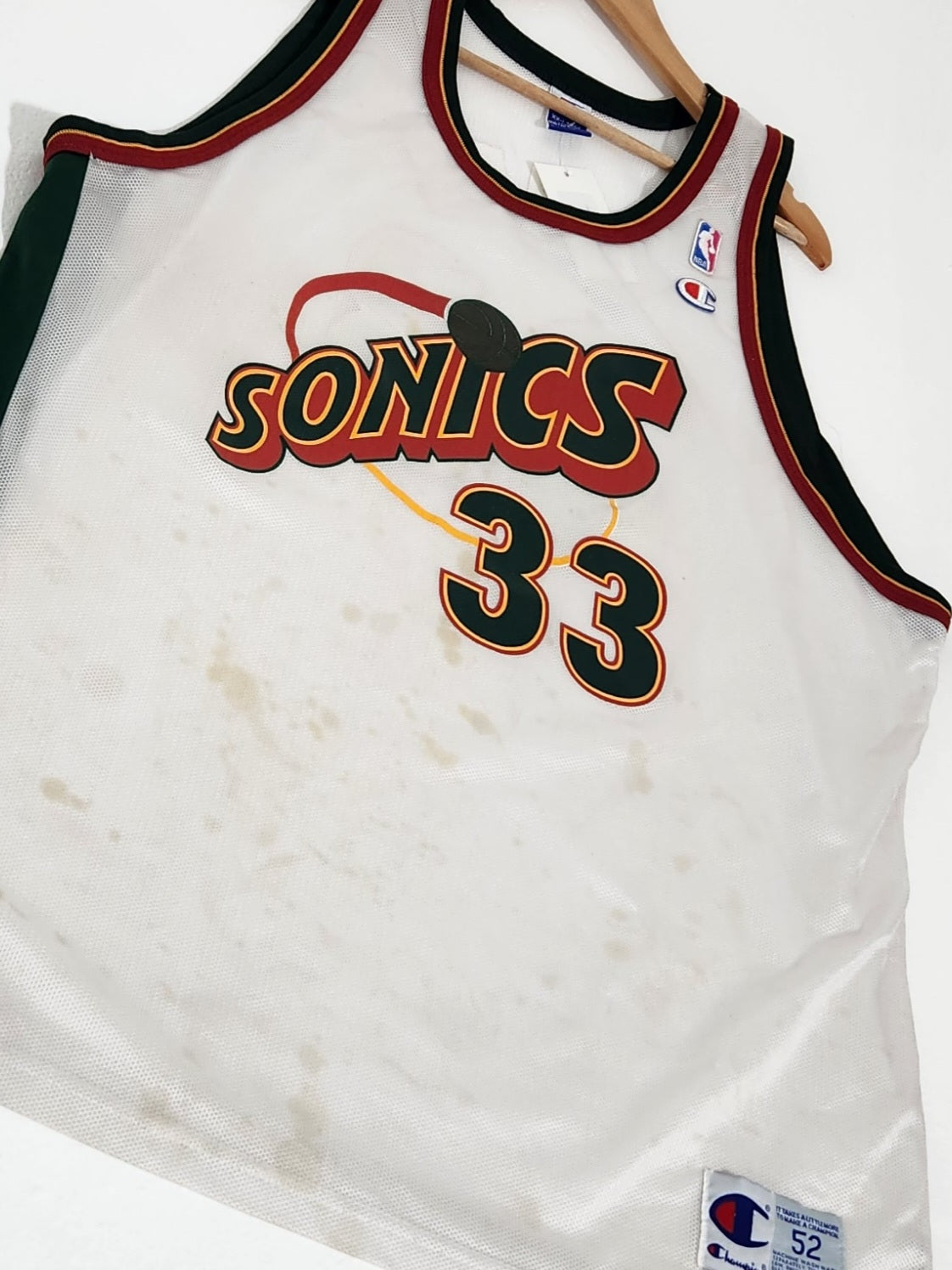 Vintage 1990's RARE Patrick Ewing Seattle SuperSonics Home Jersey Sz.