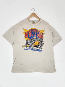 Outlaw Motorcycle Distressed T-Shirt Sz. 2XL