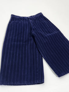 Vintage 1990s Navy Blue Striped Jorts Sz. M
