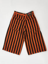 Vintage 1990s Orange/Faded Black Striped Jorts Sz. M