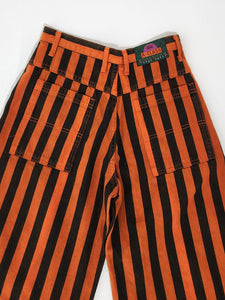 Vintage 1990s Orange/Faded Black Striped Jorts Sz. M