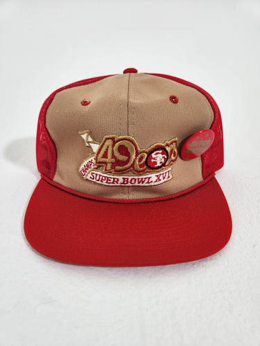 Vintage 1980s San Fransisco 49ers Superbowl XVI Champions Mesh Snapback Hat