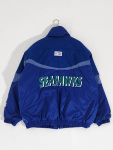 Vintage 1990s Logo Athletics Seattle Seahawks Puffer Jacket Sz. 2XL