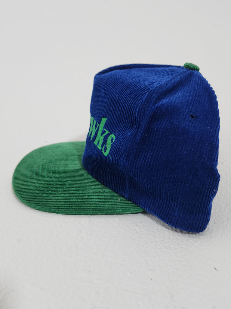 Vintage 1990s Seattle Seahawks Blue Corduroy Custom Snapback Hat