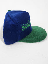 Vintage 1990's STARLINE Seattle Seahawks Blue Corduroy Snapback Hat