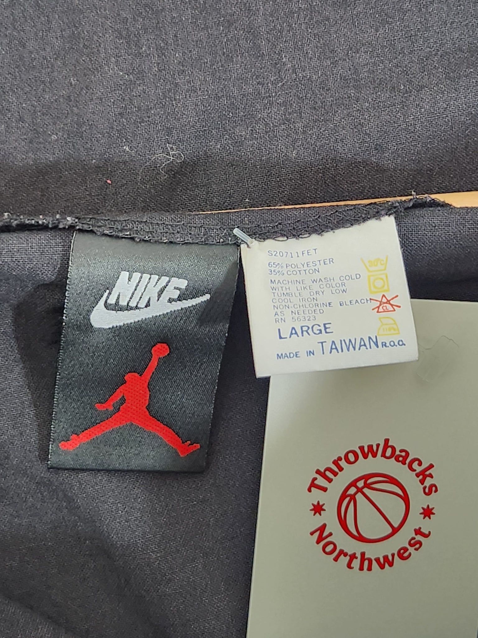 Vintage 90s Nike Air Jordan Stitched White/Black SS Baseball Jersey
