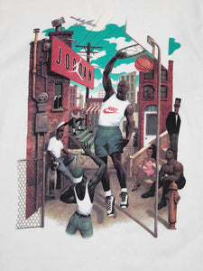 Vintage 1990s NIKE Hoop Heros Michael Jordan Cartoon Art T-Shirt Sz. M