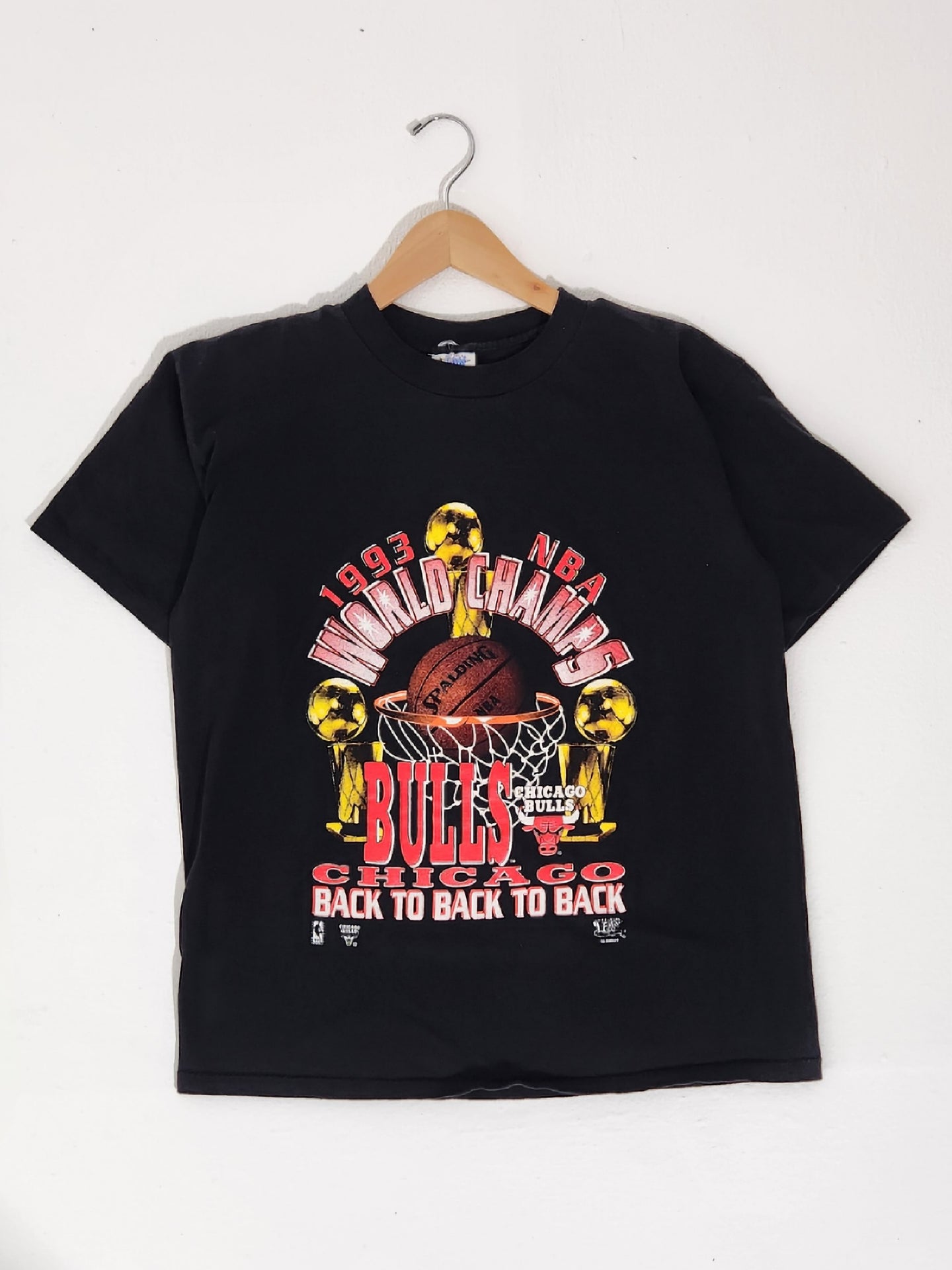 Vintage 1990s Chicago Bulls 1993 Back to Back NBA Champions T-Shirt Sz