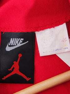 Vintage 1990s NIKE Michael Jordan Spelled Out Red Baseball Jersey Sz. L
