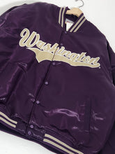 Vintage 1990's University of Washington Purple Satin Bomber Jacket Sz. XXL