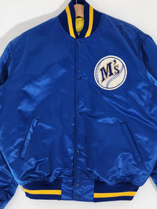 Vintage 1980s STARTER Seattle M's Mariners Satin Jacket Sz. XL