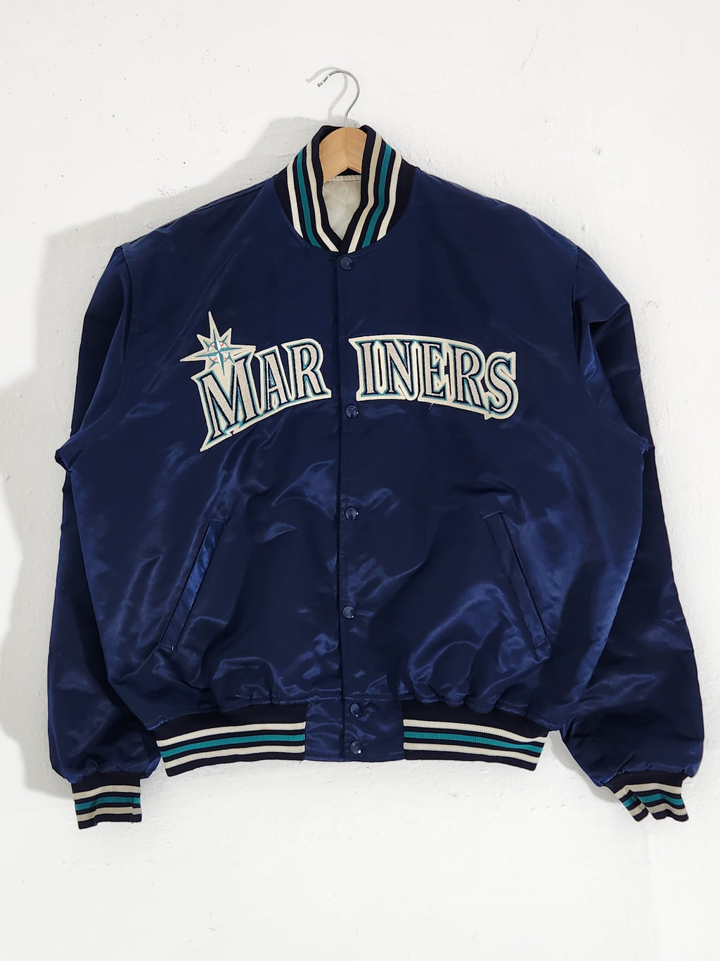 Rare Vintage 1990's Seattle Seahawks White Satin Starter Jacket Sz. M