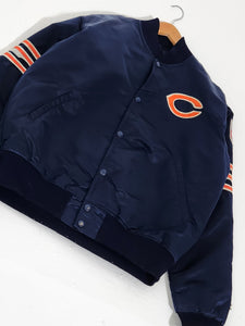 Vintage 1990s STARTER Chicago Bears Satin Bomber Jacket Sz. L