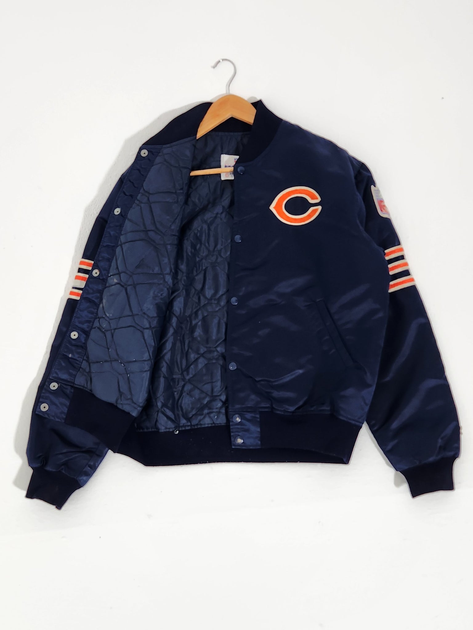 Chicago Bears: 1980's Cream Satin Proline Starter Bomber Jacket (L) –  National Vintage League Ltd.