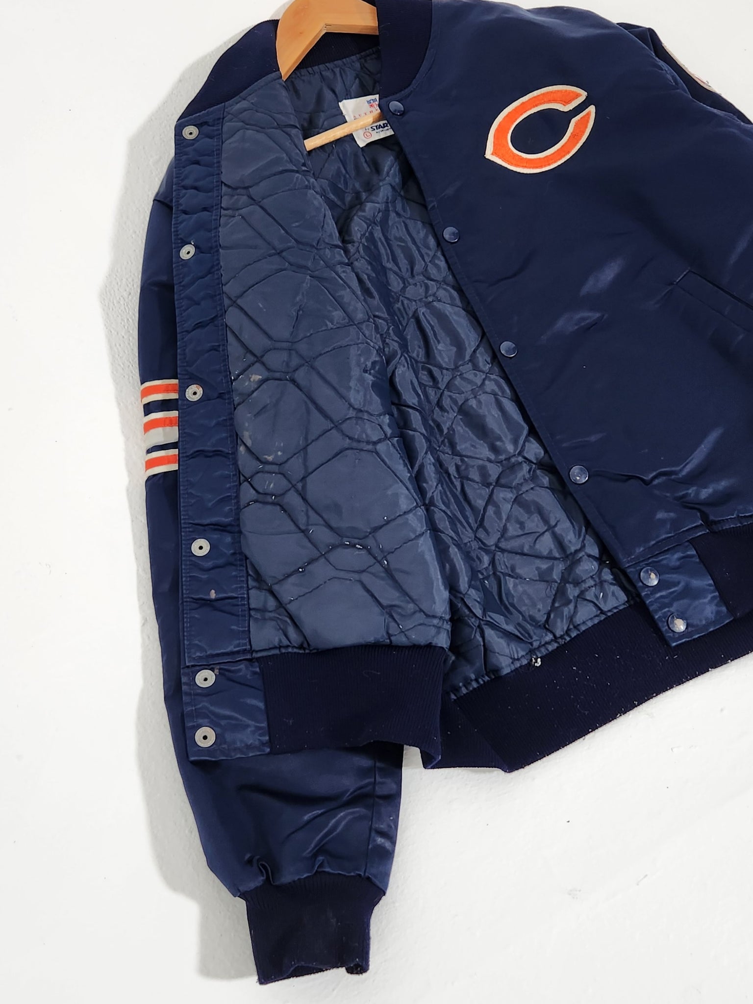 STARTER, Jackets & Coats, Vintage 8s 90s Chicago Bears Satin Nfl Jacket