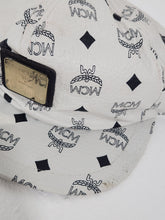 Vintage MCM Muchen White Leather Snapback Hat