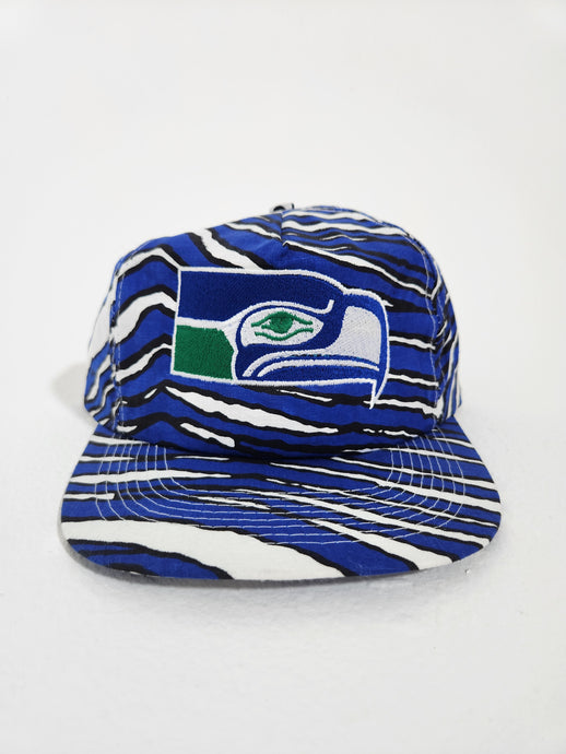 Vintage 1990's Seattle Seahawks Zubaz Style Custom Snapback Hat