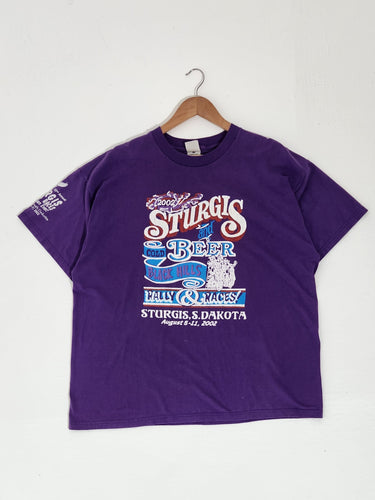 Vintage 2002 Sturgis Beer Festival Purple T-Shirt Sz. L