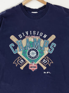 Vintage 1997 Seattle Mariners  Western Conference Champion T-Shirt Sz. XL