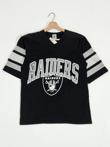 Vintage 1990's LA Raiders V-Neck T-Shirt Sz. M