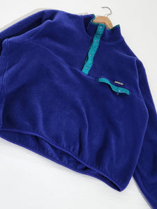 Patagonia Indigo Fleece Quarter Button Sweater Sz. XXL