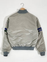 Vintage 1990's STARTER Seattle Seahawks Silver/Gray Satin Jacket Sz. M