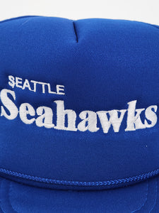 Vintage Seattle Seahawks Custom Blue Trucker Snapback Hat