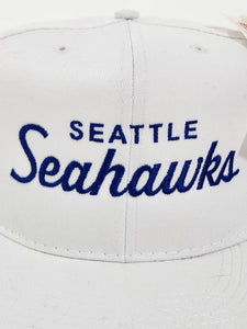 Vintage Seattle Seahawks Script Custom Snapback Hat