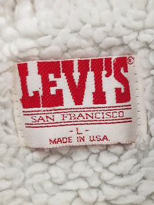 Vintage 1990s Levi's Denim Sherpa Jacket Sz. L
