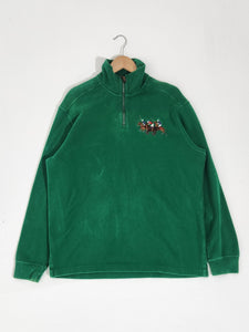 Vintage 1990s Polo by Ralph Lauren Green QuarterZip Long Sleeve Sz. L