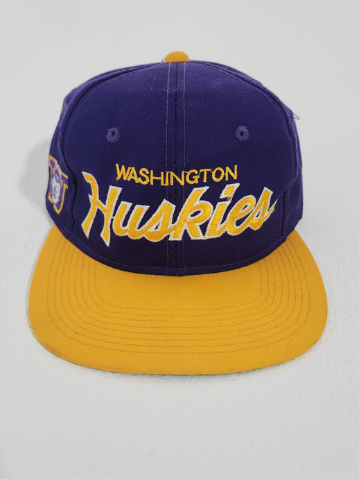 Vintage 80s Washington Huskies Snapback Hat 