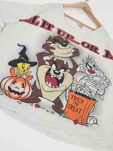 Vintage 1990s Looney Tunes Halloween "Fill it Up or Else" T-Shirt Sz. 2XL