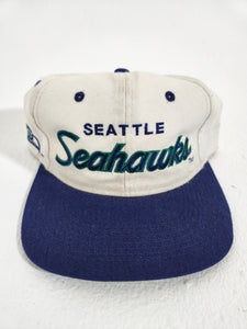 Vintage 1990's Seattle Seahawks Sports Specialties Script Snapback Hat