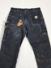 Carhartt Black Double Knee Painted Jeans Sz. 38 x 32