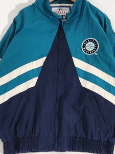 Vintage 1990s Seattle Mariners Logo Athletic Windbreaker Jacket Sz. XL