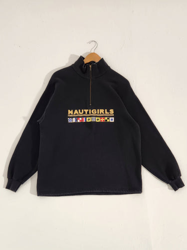 Vintage 1990s Bedazzled Nautigirls Quarterzip Pullover Sz. L