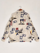 Nautica AOP Sailing Map Quarterzip Pullover Sz. L