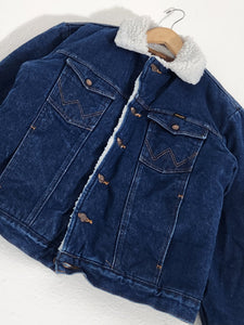 Vintage 1990s Wrangler Denim Sherpa Lined Jacket Sz. M