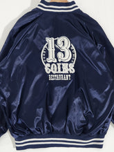 Vintage 1990s 13 Coins Blue Satin Jacket Sz. XL