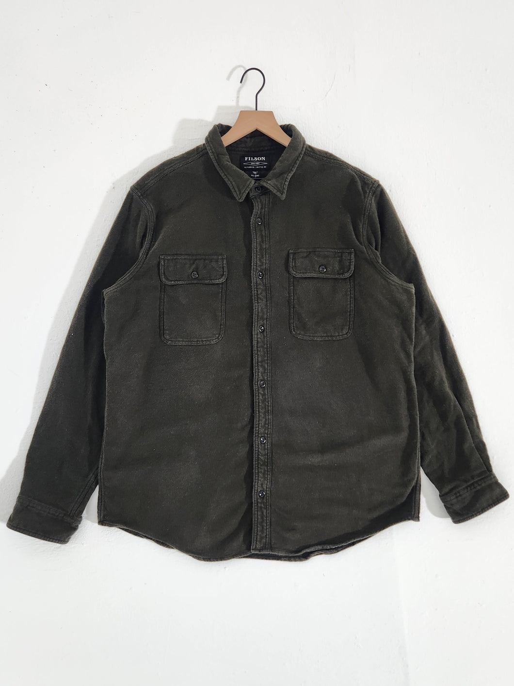 Filson Olive Green Corduroy Button Down Long Sleeve Sz. 2XL