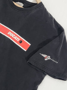 Vintage 2000s Aprilia Ducati Faded Black T-Shirt Sz. XL