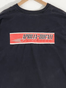 Vintage 2000s Aprilia Ducati Faded Black T-Shirt Sz. XL